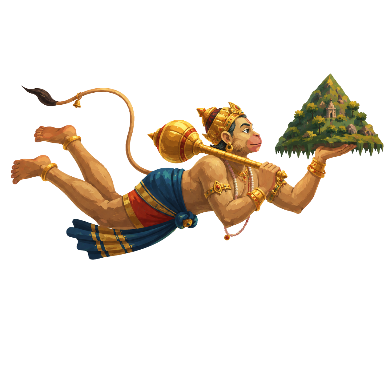 Hanumanji carrying the mountain